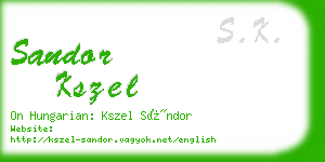 sandor kszel business card